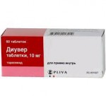Диувер, таблетки 10 мг 60 шт