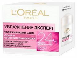 Крем для лица L'Oreal Увлажнение эксперт для чувствительной кожи склонной к покраснению 24 часа 50 мл