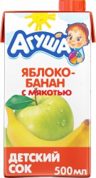 Сок Агуша яблоко банан с мякотью 500 мл